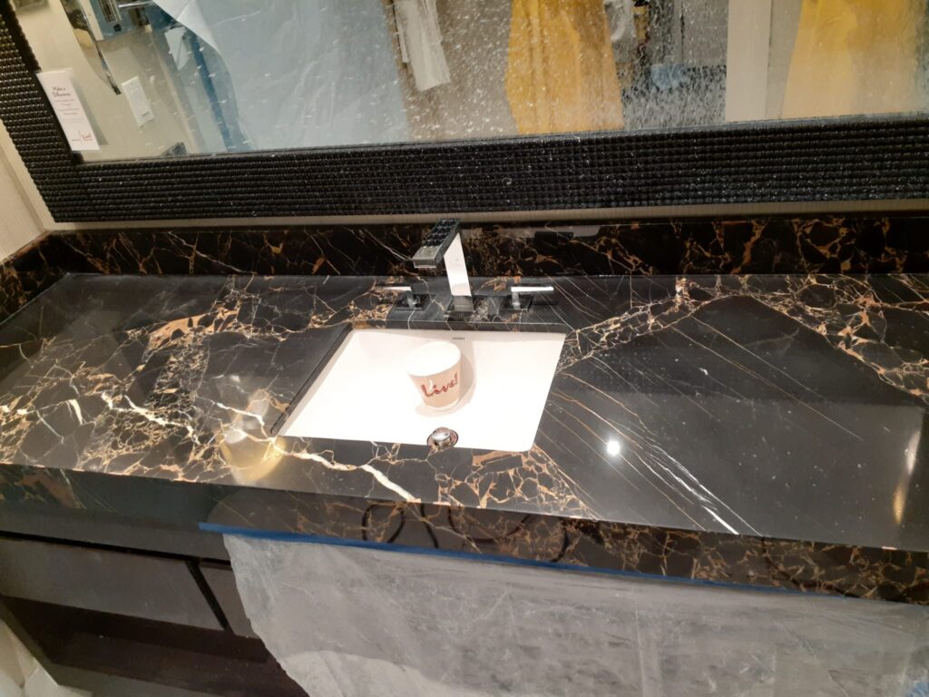 During cleaning Marble