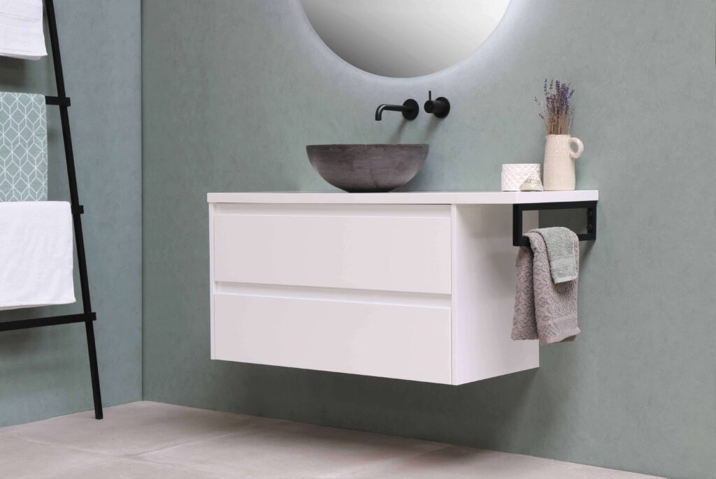 Built in storage bathroom apartment